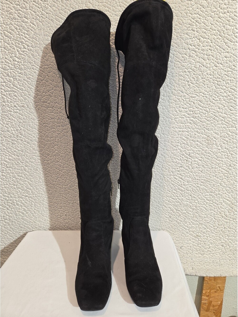 Unisa Faux Suede Over The Knee Boot Sz 10 M Drawstring TieTop Stretch